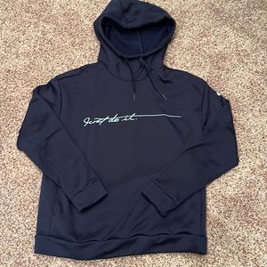 Women’s Nike hoodie with hidden pocket navy blue size small